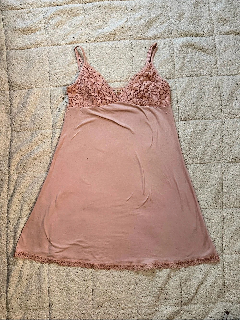 Pink Lace Trim Chemise